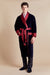 Mayfair Men's Long Velvet Smoking Jacket - Model Front | Bown of London